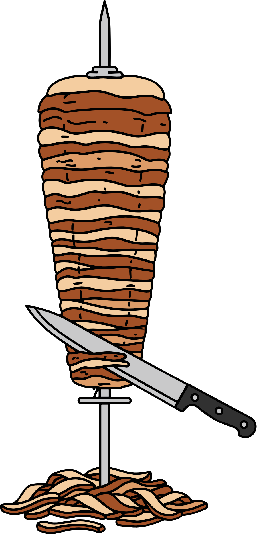 Decorative flame-inspired striped illustration